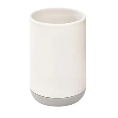 Verre à Brosse à Dents iDesign Cade Blanc Gris Vente Flash