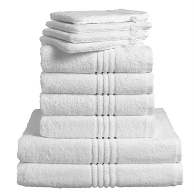Ensemble de Linge de Bain De Witte Lietaer Othello White (Lot de 10) Satisfait Ou Remboursé