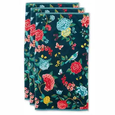 Serviette de Toilette Pip Studio Good Evening Dark Blue (Set de 3) Super Prix