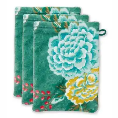 Gants de Toilette Pip Studio Good Evening Green (Set de 3) Offre Du Jour