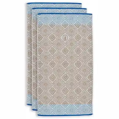 Certifié Serviette de Toilette Pip Studio Jacquard Check Khaki (Lot de 3)