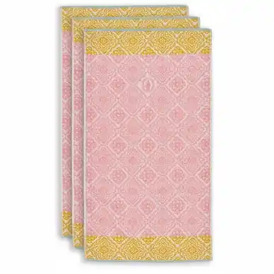 Serviette de Toilette Pip Studio Jacquard Check Pink (Lot de 3) Prix Réduit