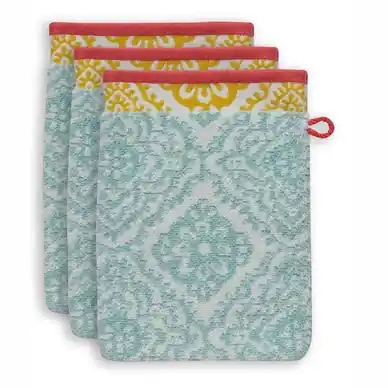 Pas Cher Gants de Toilette Pip Studio Jacquard Check Light Blue (Lot de 3)