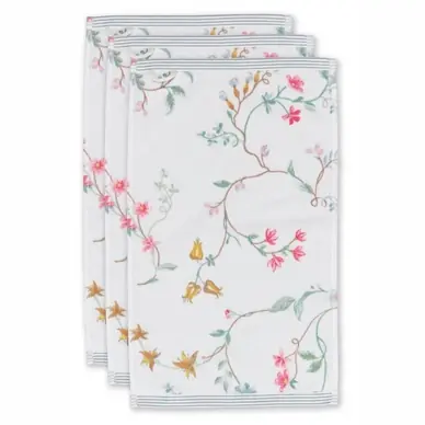 Remise Serviette Invité Pip Studio Les Fleurs White (Set de 3)
