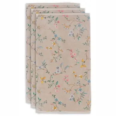 Dernière Chance Serviette de Toilette Pip Studio Les Fleurs Beige (Set de 3)