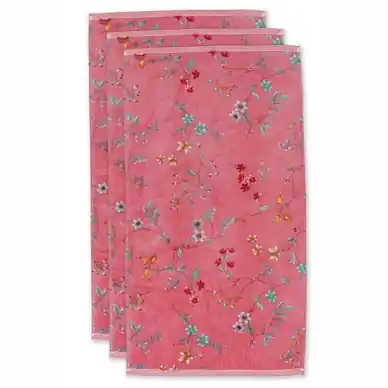 Serviette de Toilette Pip Studio Les Fleurs Pink (Set de 3) Prix Choc