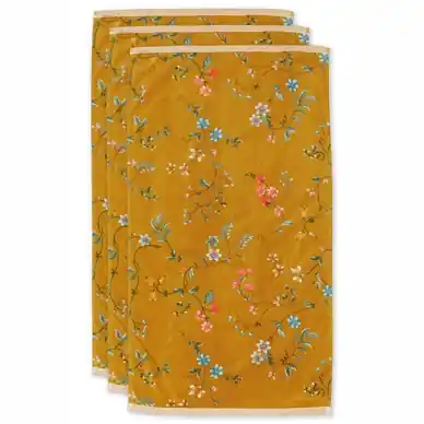 Serviette de Toilette Pip Studio Les Fleurs Yellow (Set de 3) Bon Marché