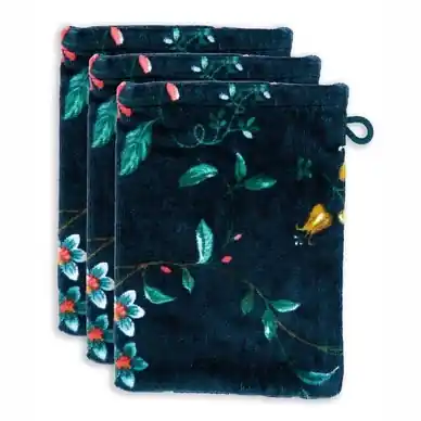 Populaire Gants de Toilette Pip Studio Les Fleurs Dark Blue (Set de 3)