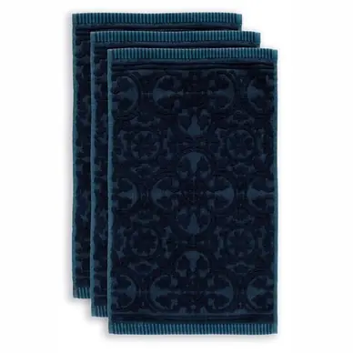 Serviette Invité Pip Studio Tile De Pip Bleu Foncé (Set de 3) Meilleur Choix