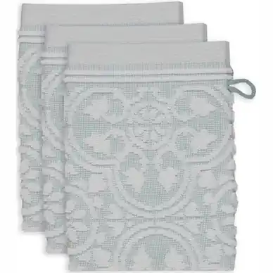Gants de Toilette Pip Studio Tile de Pip Bleu Clair (Lot de 3) Dernier Modèle