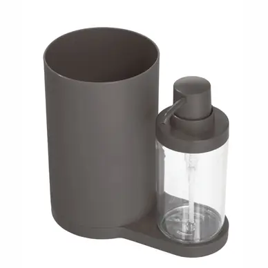 Bon Marché Distributeur de Savon avec Porte Rouleau iDesign Noir