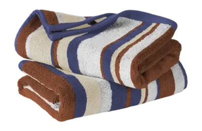 Serviette de Toilette De Witte Lietaer Ophélia Caramel Blues (Lot de 2) Dernier Modèle