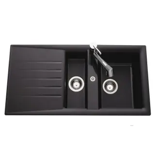 Evier de cuisine Slave 1 cuve et 1 vide-sauce - Noir Prix Cassé