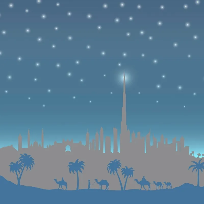 Blue Dubai Landscape Commande En Gros