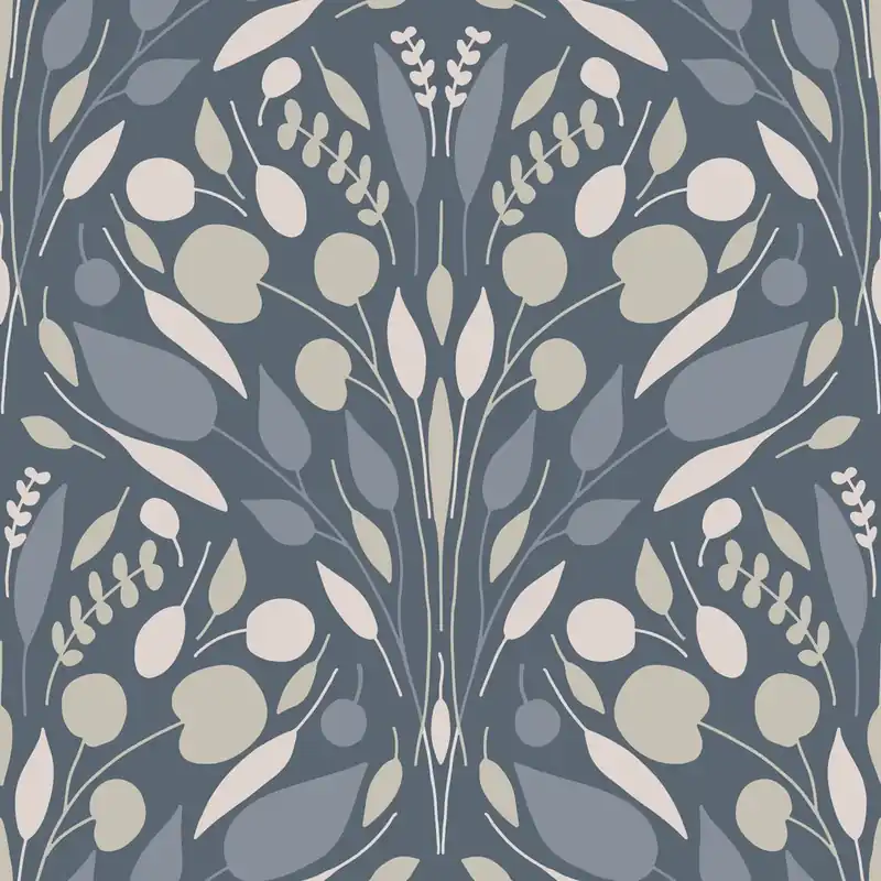 Achat Immédiat Leaves and Scallops big in Blue