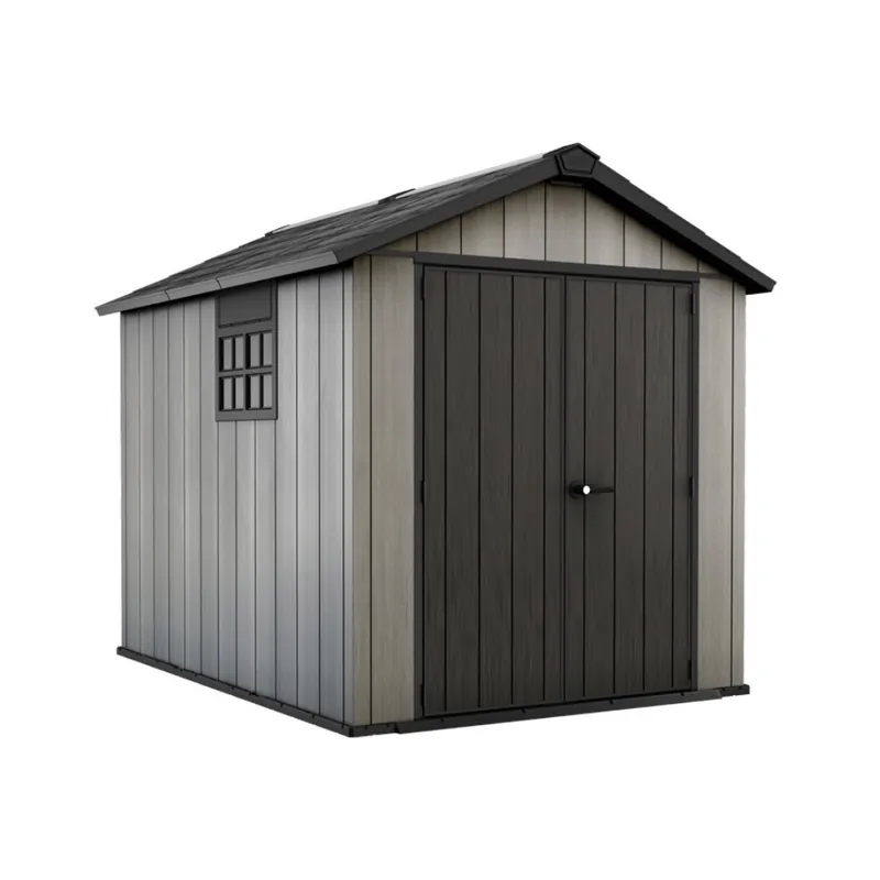 Must-Have Keter Oakland 7x9 abri de jardin en résine gris anthracite 229 x 287 x 242 cm avec plancher (6593503)