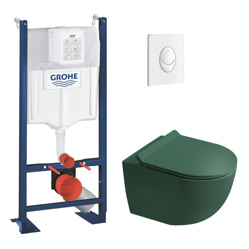 Meilleur Prix Rapid SL pack WC bâti autoportant + WC suspendu sans bride Ceramia PixL avec abattant SoftClose + plaque (GRRCEPXGEMT01FR-FS)