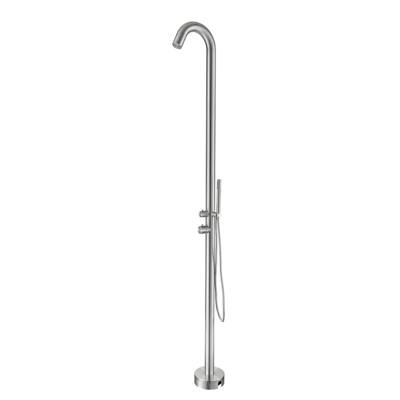 Douche extérieure en acier inoxydable 316L, eau chaude et eau froide, douchette à main, inox brossé (TS1001) Haute Qualité