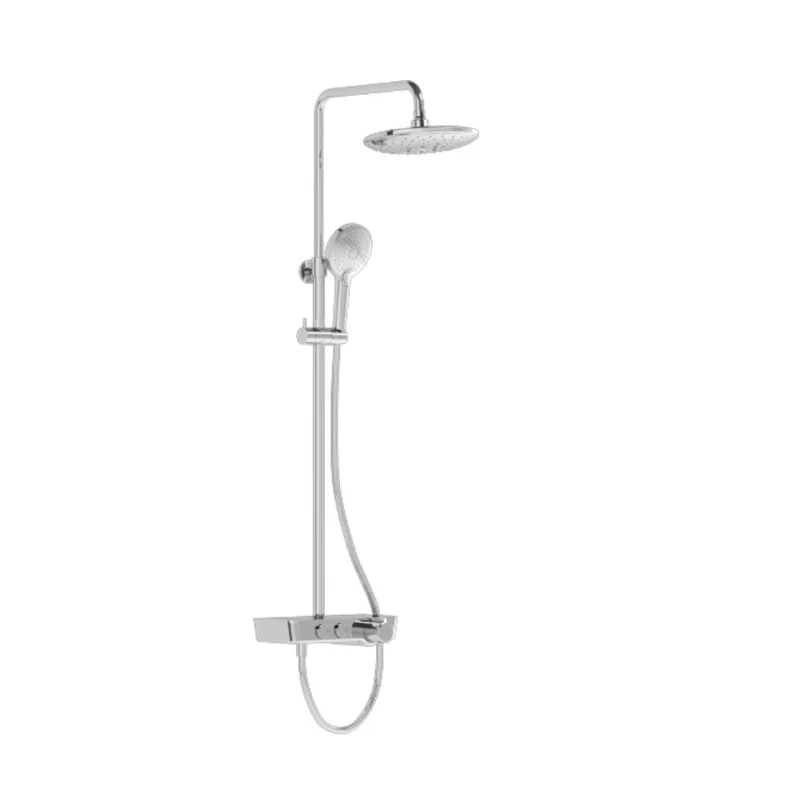 Colonne de douche thermostatique ronde AQUACONTROL CHARM 240 2F avec étagère intégrée, chrome (A47203EXP) Bon Marché