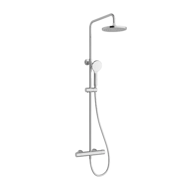 Bon Marché Colonne de douche thermostatique chrome ronde AquaHeat Joy 200 (A47298EXP)