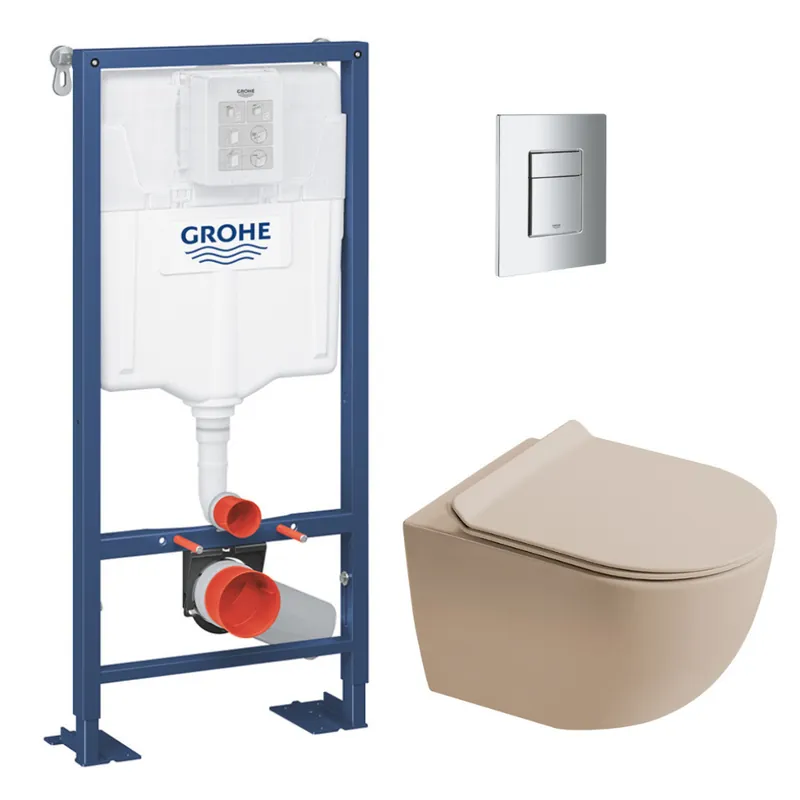 Must-Have Solido pack WC bâti autoportant + WC suspendu sans bride Ceramia PixL avec abattant SoftClose + plaque (GRCEPXMOMT02FR-FS)