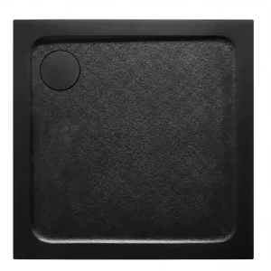 100x100 cm receveur de douche en marbre coulé, Swiss Aqua Technologies Project, sans siphon ni pieds, noir mat (SATSVPRO100QCA) Achat Immédiat