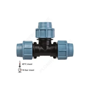 Acheter En Ligne Té égal pour tube PE Ø 25 mm à serrage extérieur - UNIDELTA