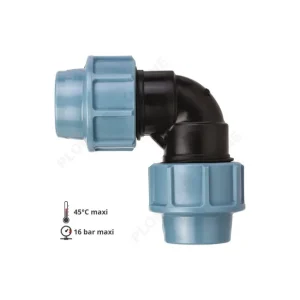 Expédition Rapide Coude PE Ø 25 mm à serrage extérieur - UNIDELTA