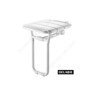 Siège de douche relevable en aluminium epoxy blanc DELABIE Haute Qualité