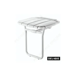 Meilleur Prix Siège de douche large relevable epoxy blanc DELABIE