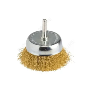 Brosse conique Ø 75 mm en acier laitonné ondulé - SCID Jusqu'à Épuisement Des Stocks