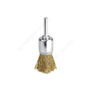 Brosse pinceau Ø 15 mm en acier laitonné ondulé - SCID Réduction