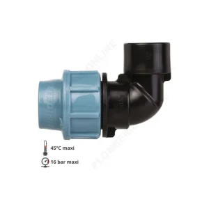 Coude taraudé F 3/4" - PE Ø 25 mm à serrage extérieur - UNIDELTA Soldes