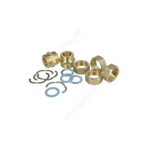 Set de raccords DN25 - 1"1/4 (33x42) pour inox annelé solaire Haute Qualité