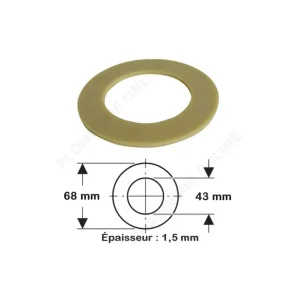 Joint de chasse 68 x 43 x 1,5 mm pour mécanisme wc PORCHER - WATTS Bon Plan