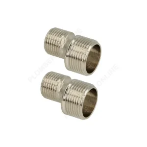 2 Raccords excentrés 1/2" - 3/4" - déport 12 mm - Longueur 45 mm -pour robinetterie murale douche Prix Choc