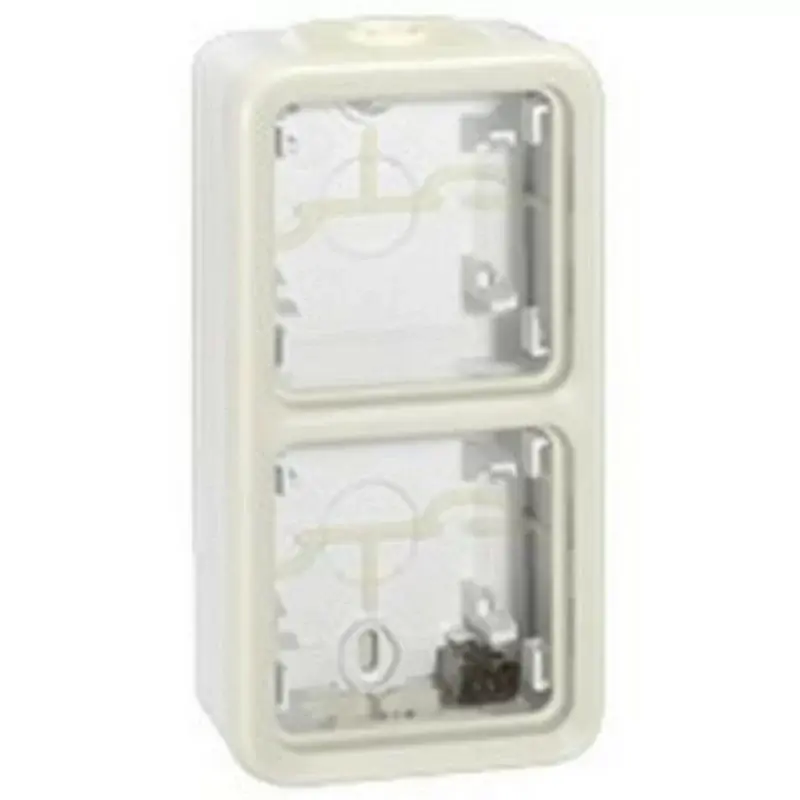 Legrand 069691 - Boîtier à embouts Prog Plexo composable blanc - 2 postes verticaux Réduction